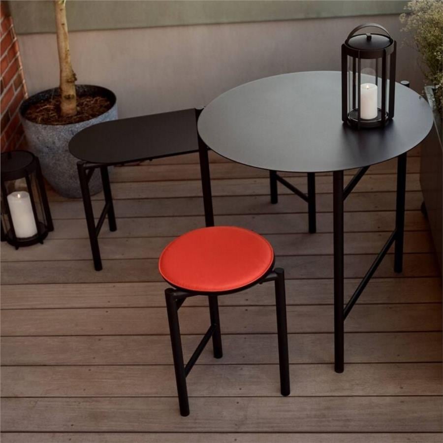 Disk Masası Siyah Çelik 72 Cm - Çap 70 Cm