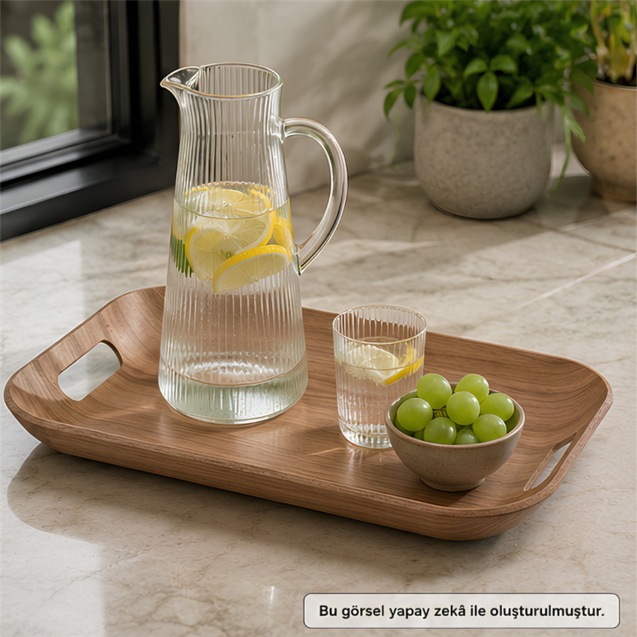 Doğal Söğüt Ağacı Kavisli Tepsi - Small - 40 x 31 cm