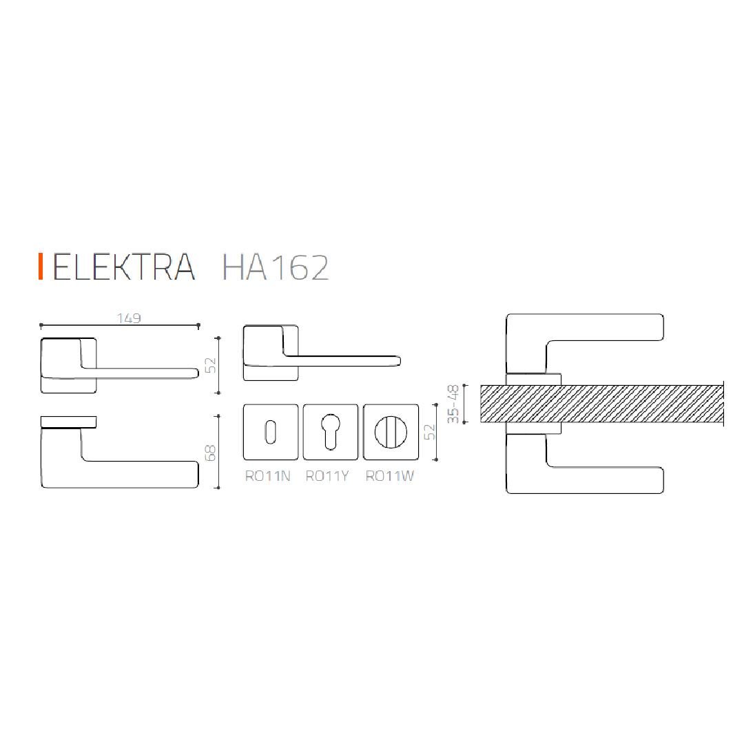 ELEKTRA Rozetli Kapı Kolu Krom