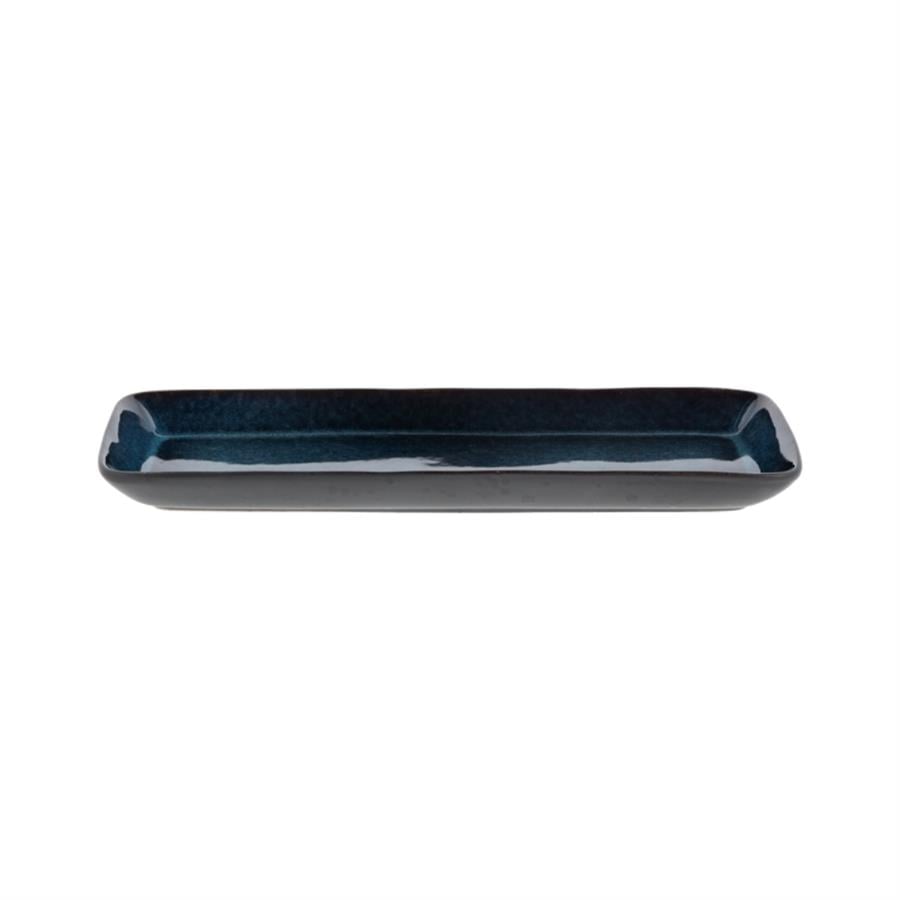 Gastro Servis Tabağı Dikdörtgen Siyah/Koyu Mavi 38 X 14 X 2 Cm