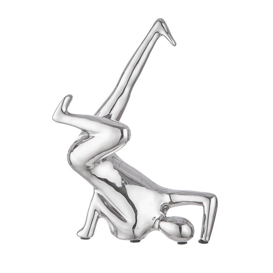 Gılde 3'Lü İnsan Figürü Şekli Seramik Gümüş Renkli L.10 cm W.16 cm Y.27 cm