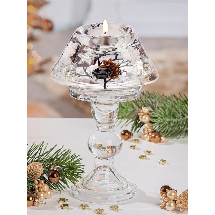 Gılde Dreamlight Tealight Mumluk Lamba Memphis Cam Beyaz Y.20 cm D.12 cm