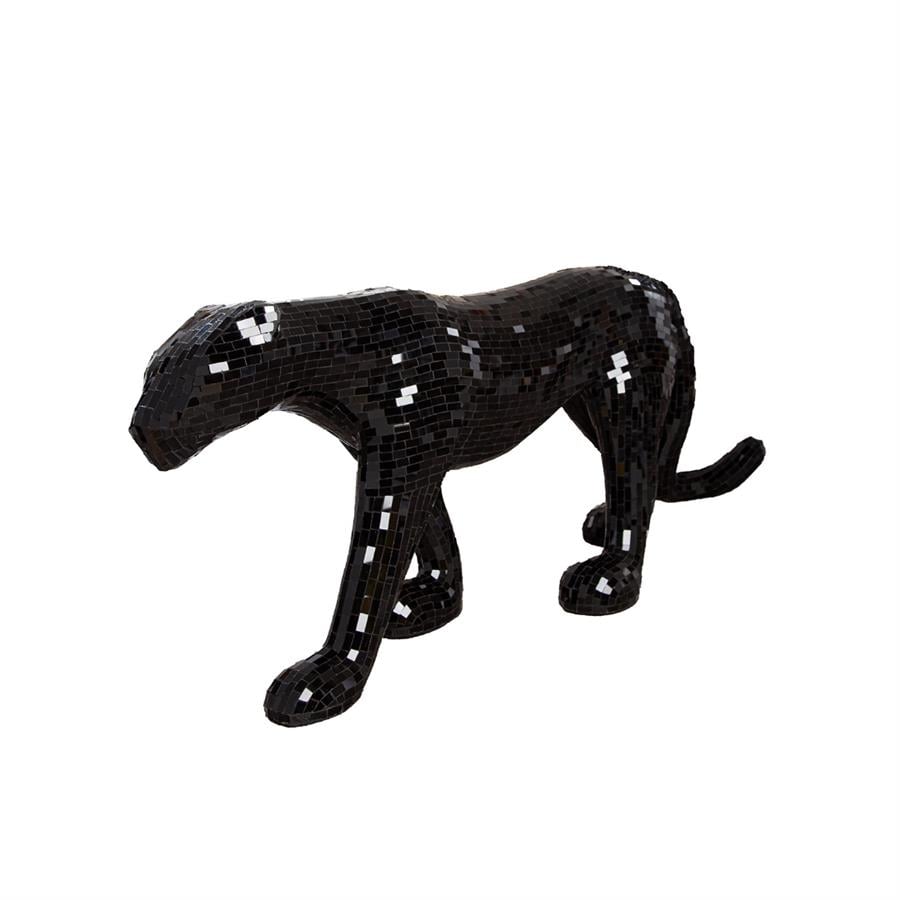 Gılde Figür Panter Ayna Camı Siyah L.27 cm W.116 cm H.50 cm