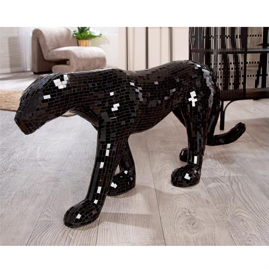Gılde Figür Panter Ayna Camı Siyah L.27 cm W.116 cm H.50 cm