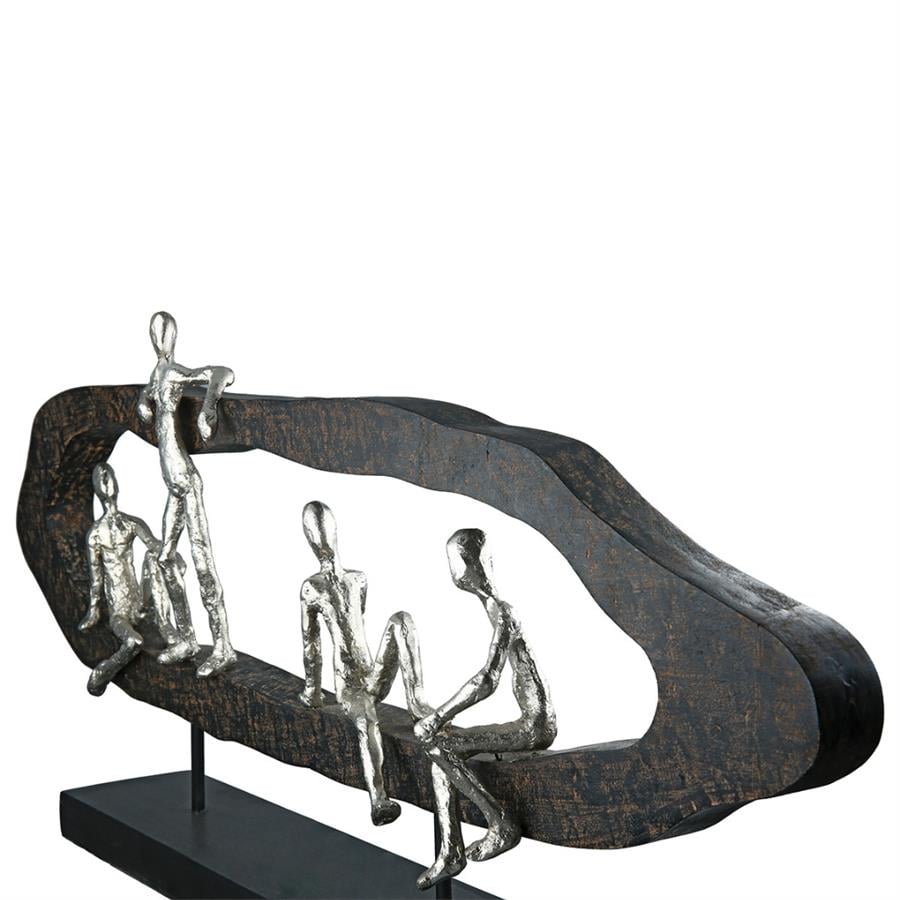 Gılde Heykel Grup Mango Ağacı Siyah Gümüş Renkli L.10 cm W.75 cm H.35 cm