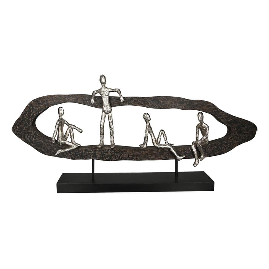 Gılde Heykel Grup Mango Ağacı Siyah Gümüş Renkli L.10 cm W.75 cm H.35 cm