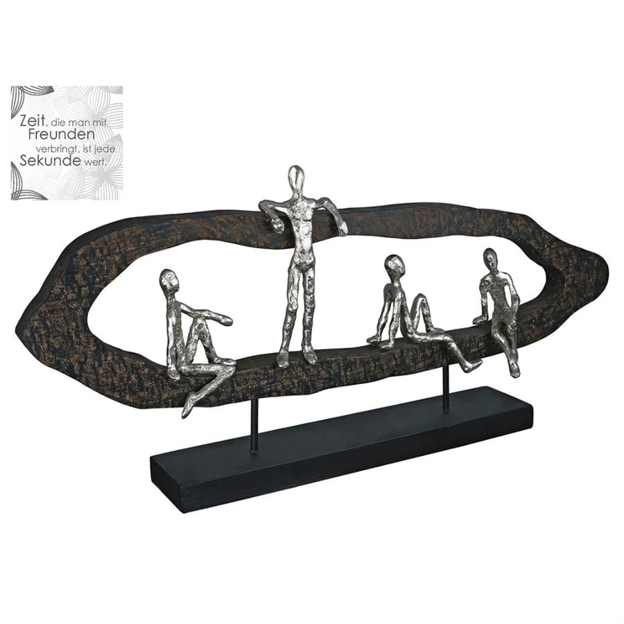 Gılde Heykel Grup Mango Ağacı Siyah Gümüş Renkli L.10 cm W.75 cm H.35 cm