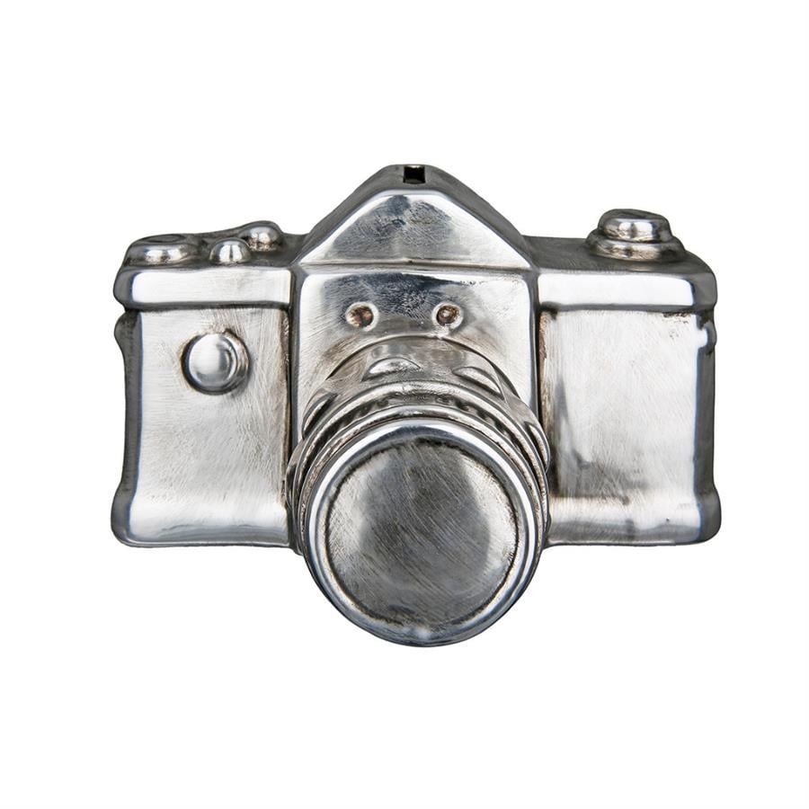 Gılde Kamera Para Kutusu Seramik Gümüş Renkli L.11 cm W.16 cm H.10 cm