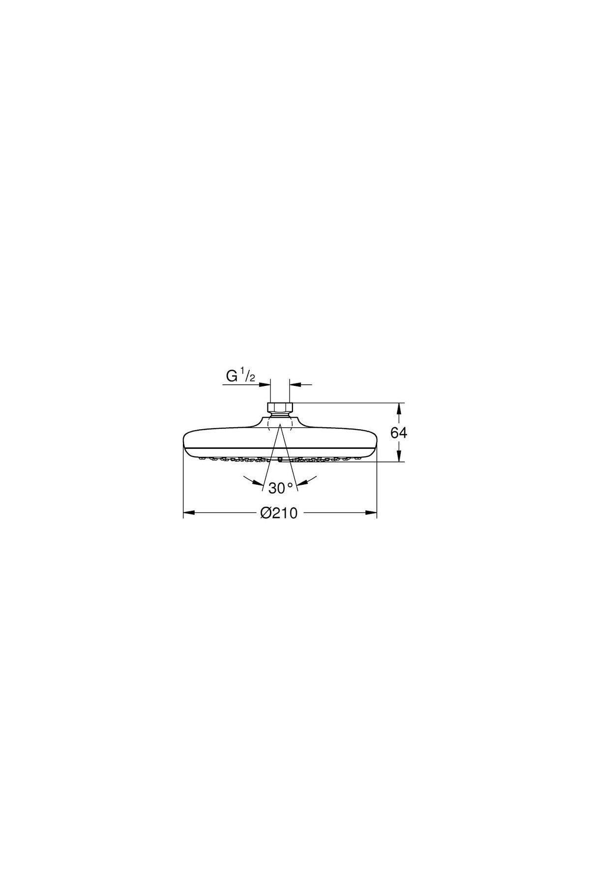 Grohe Tepe Duşu New Tempesta 21 Cm Krom