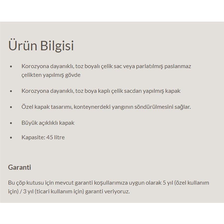 Hailo  45 Lt Siyah Çöp Kovası