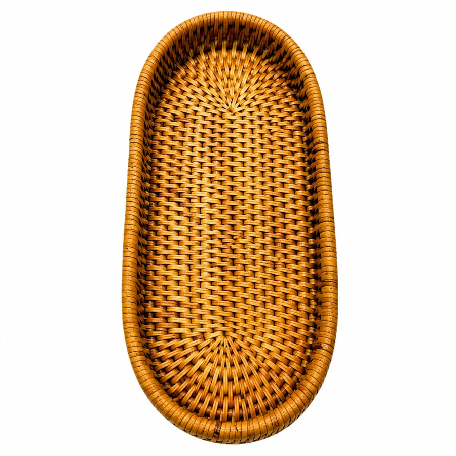 Hasır Biscuit Oval Tepsi Naturel 29x14x4 cm