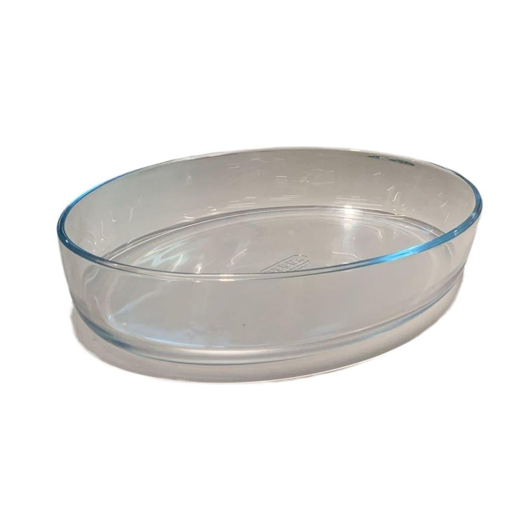 Hasır Oval Pyrex Tabağı Bej Renk 40X30X6 Cm