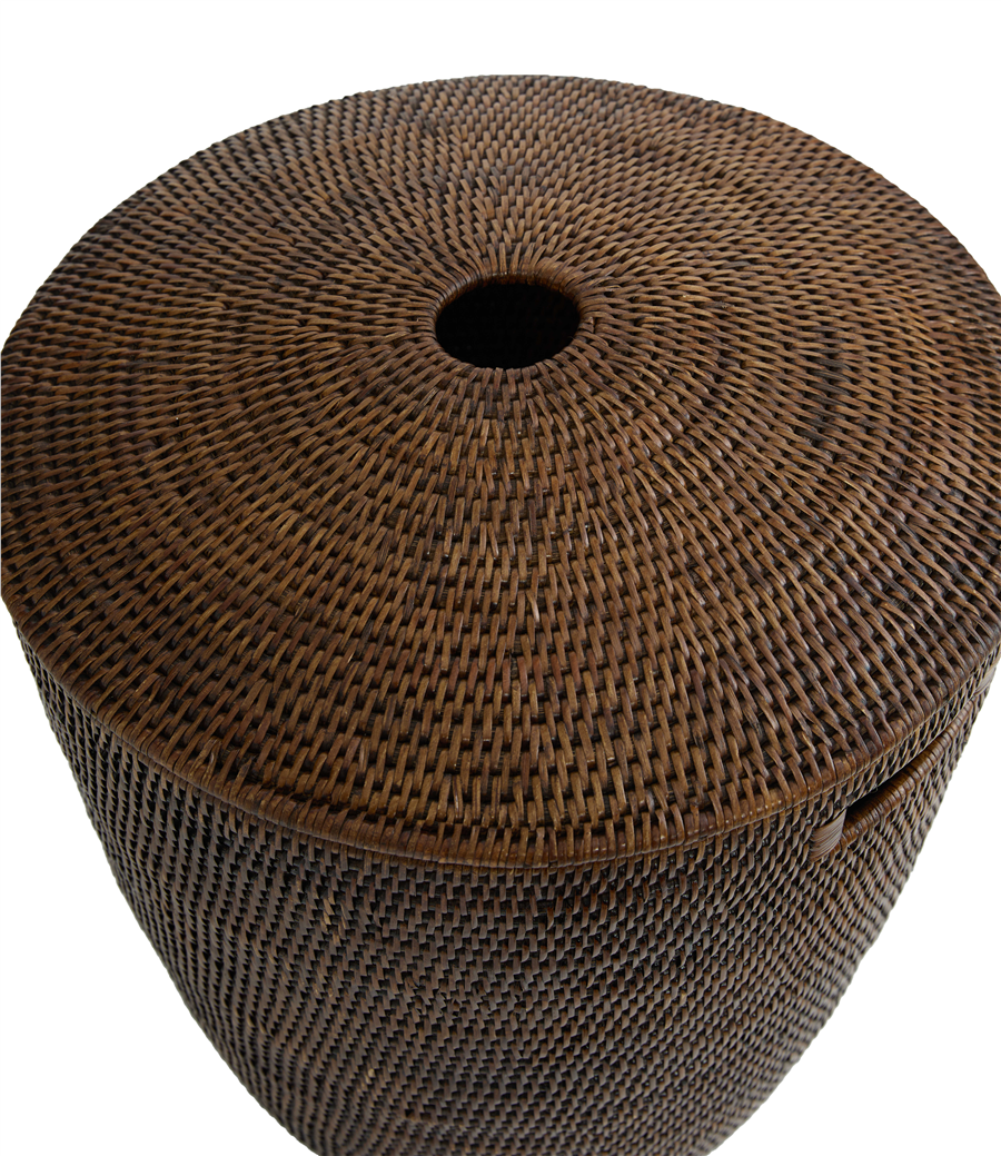 Hasır Pamuklu Çamaşır Sepeti Kahverengi 45/26x55 cm