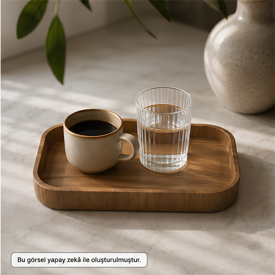 İskandinav Stil Orta Sehpa Dekoratif Tepsi - Small - 30 x 18 cm