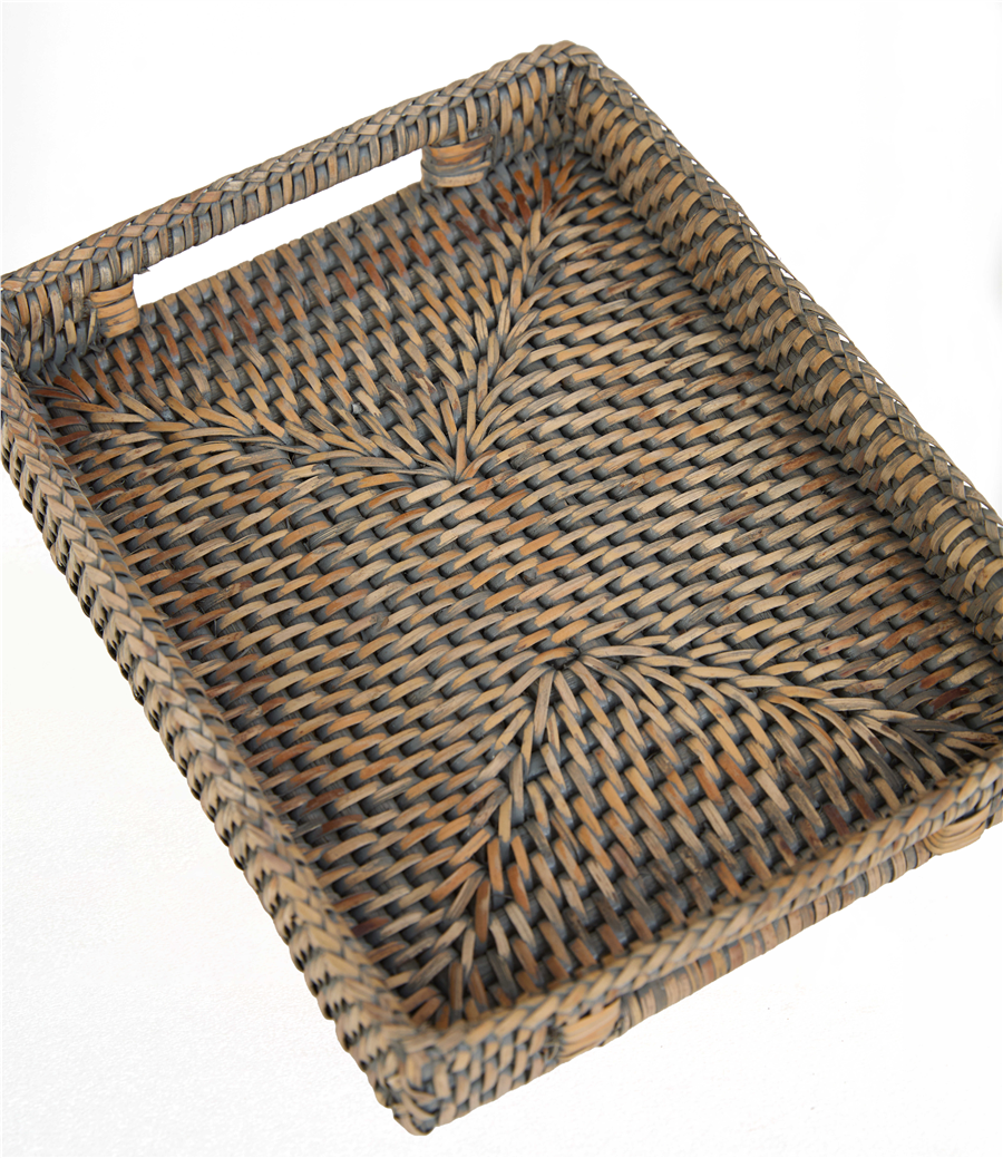 Küçük Dikdörtgen Tepsi Gri 22x17x3 cm