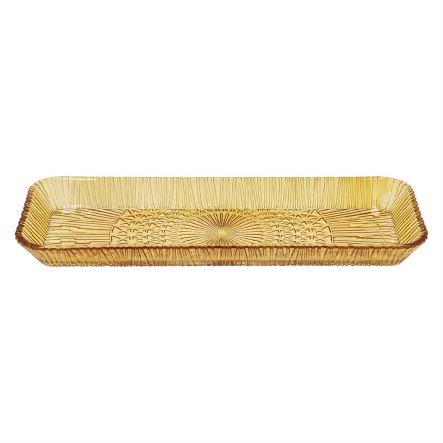 Kusintha Servis Tabağı Dikdörtgen Amber 38 X 14 X 3 Cm