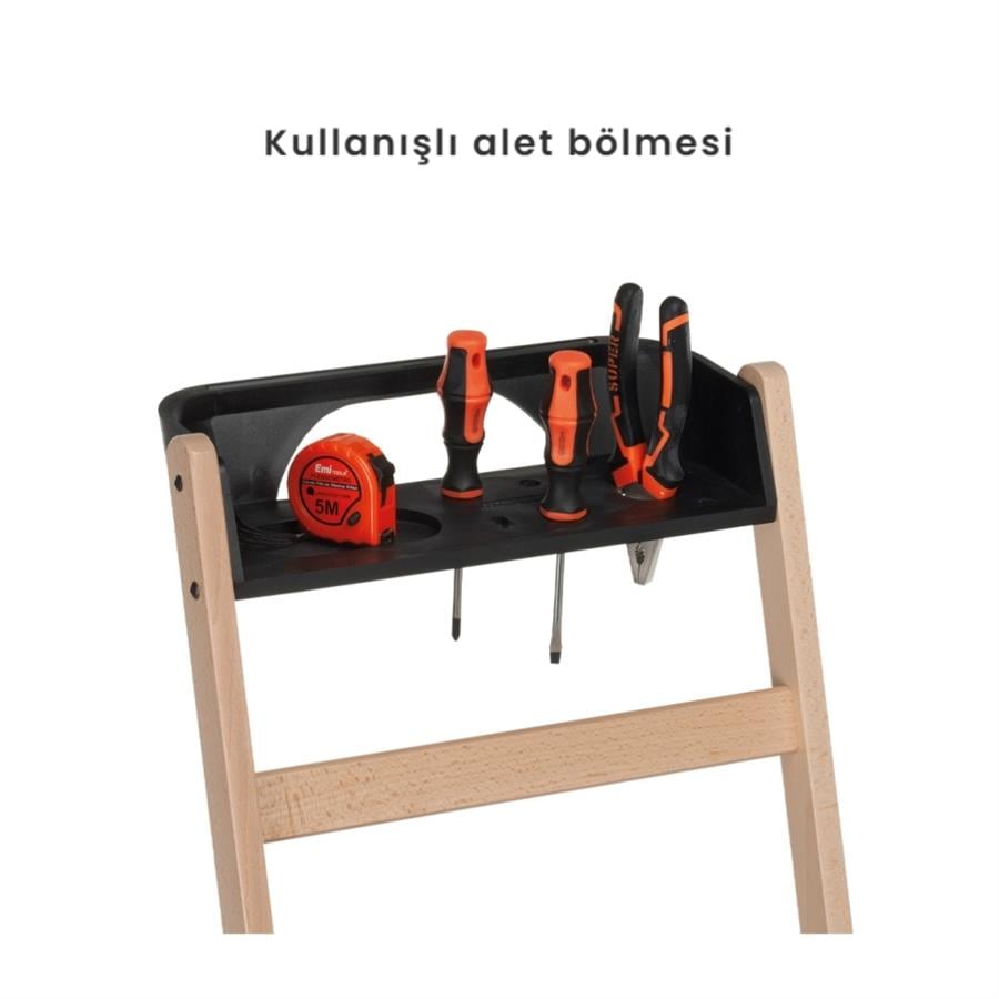 Lascala 5 Basamaklı Ahşap Merdiven Ceviz Renk