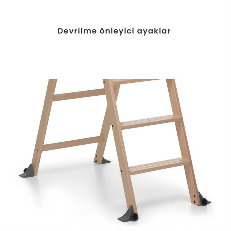 Lascala 5 Basamaklı Ahşap Merdiven Ceviz Renk