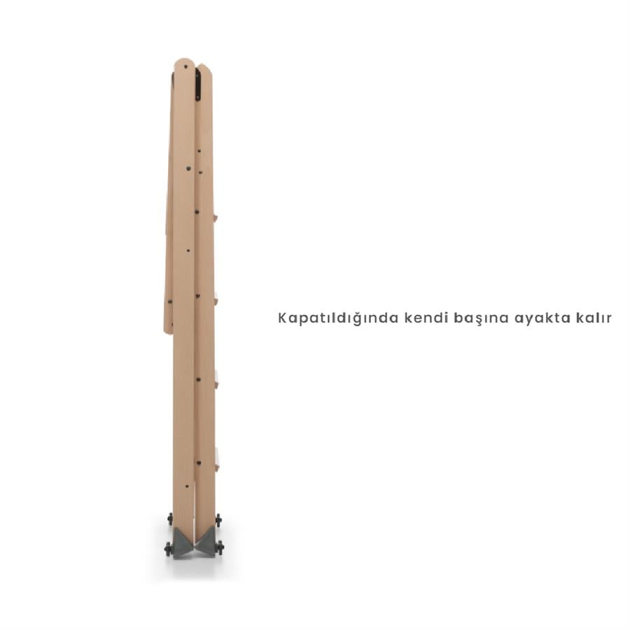 Lascala 5 Basamaklı Ahşap Merdiven Doğal Renk