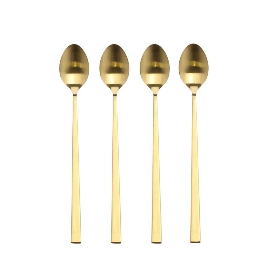 Latte Kaşığı 4 Adet Mat Pirinç 20 Cm