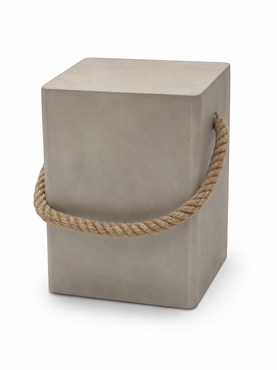 Lounge Halat Kulplu Kare Dinlenme Taburesi W35 x D35 x H47 cm