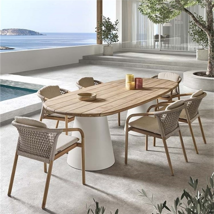 LUGANO Tik ağacından Minderli Bahçe Sandalyesi