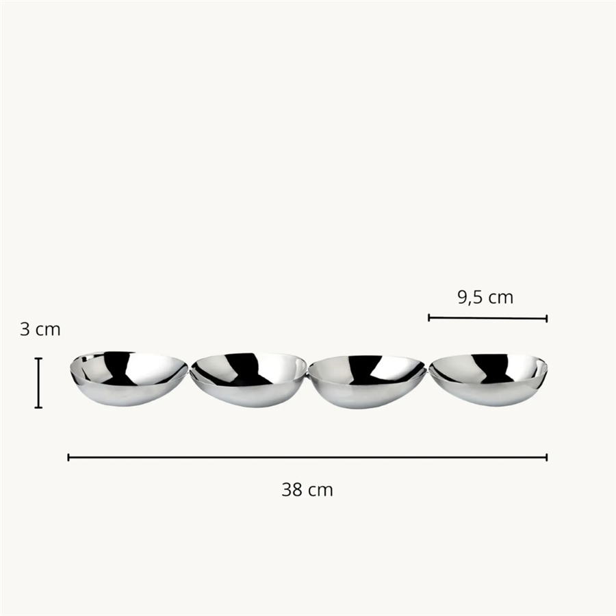 Luma Paslanmaz Çelik 4 Bölmeli Atıştırmalık Kasesi L 38 cm