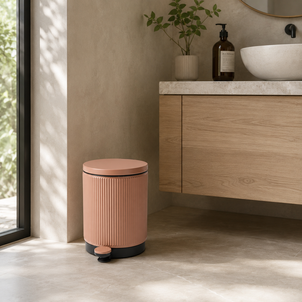 Lumi Kanallı Pedallı Çöp Kovası 5 L Terracotta