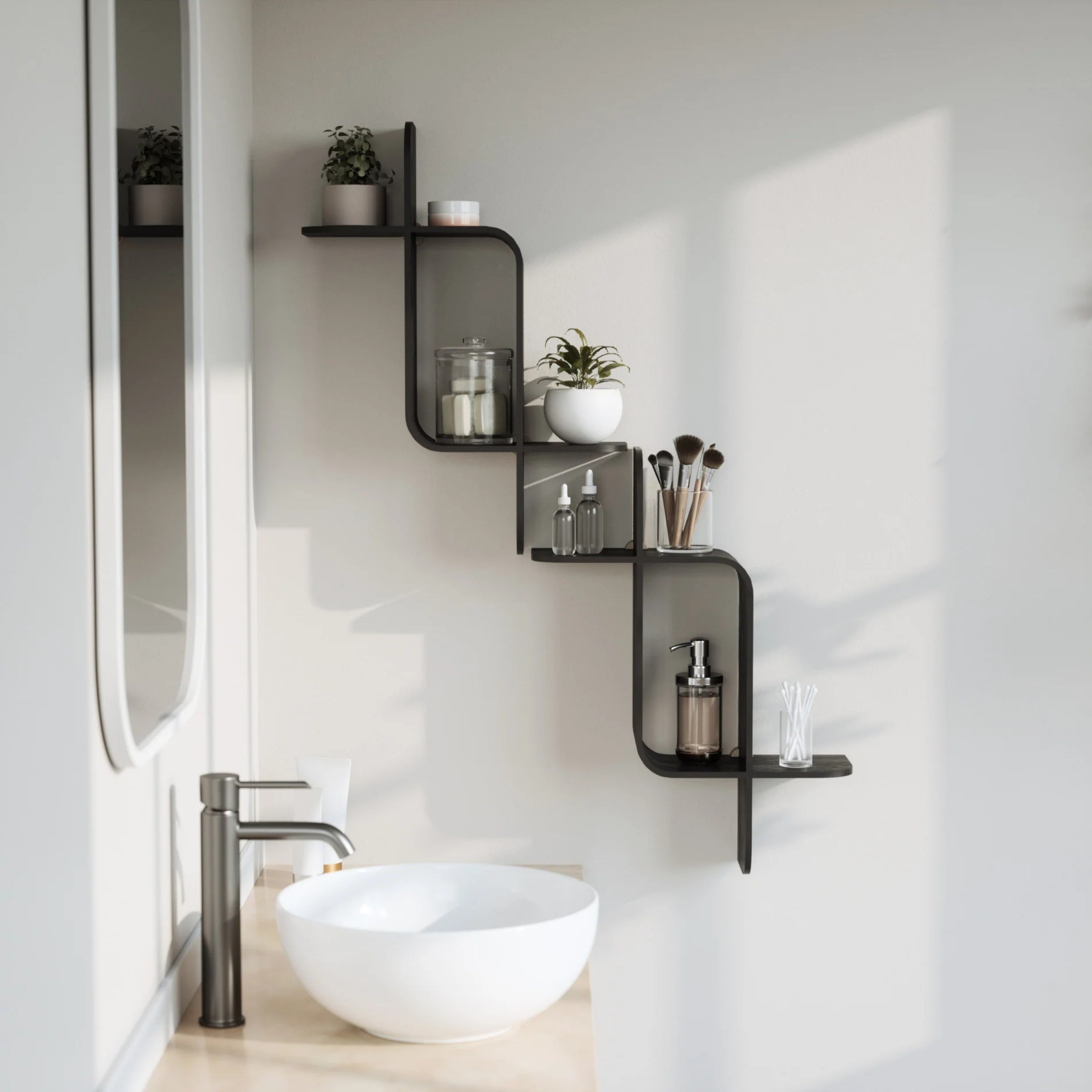 Montage Metal Duvar Rafı Tekli Siyah 62 cm