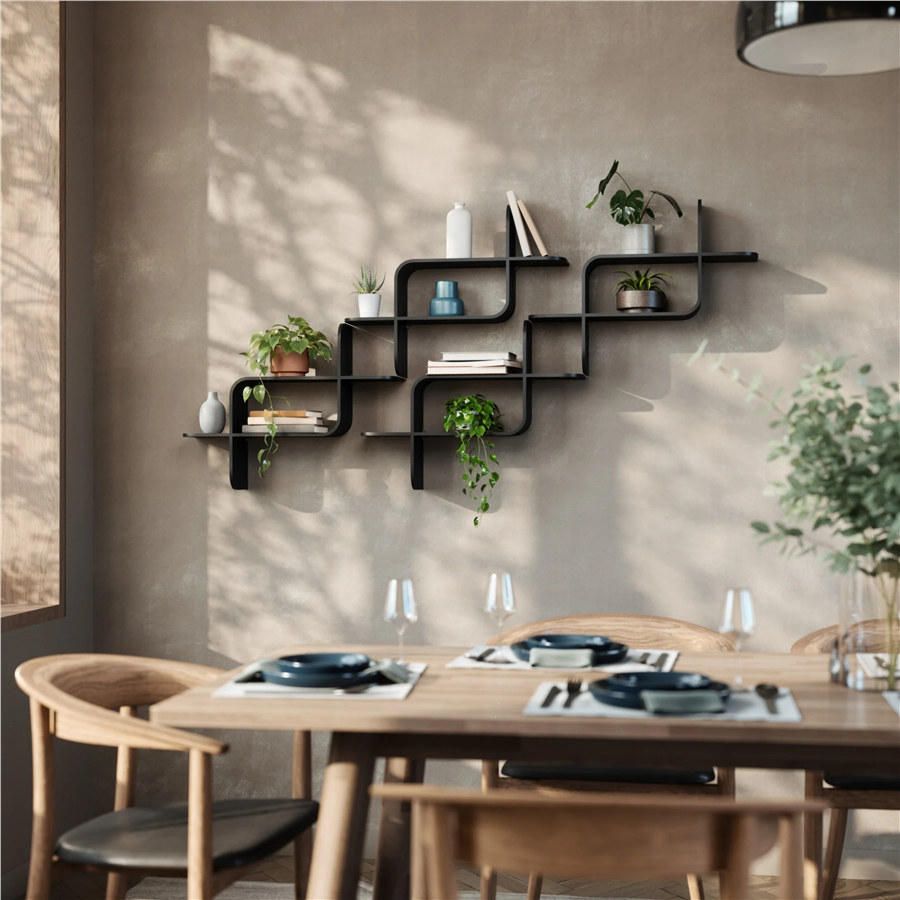 Montage Metal Duvar Rafı Tekli Siyah 62 cm