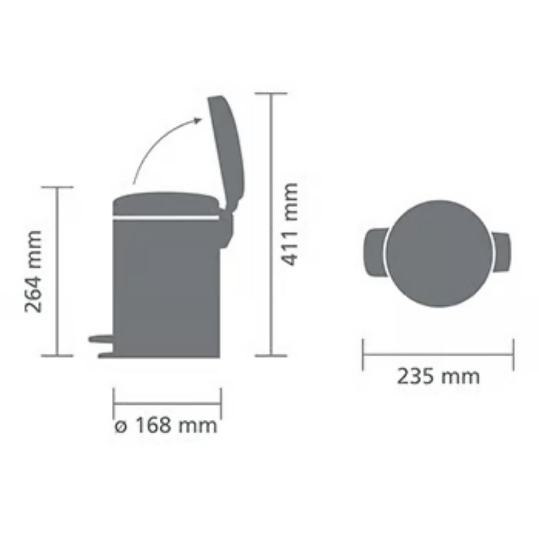 Newıcon Matt Steel Pedallı Çöp Kutusu 3L