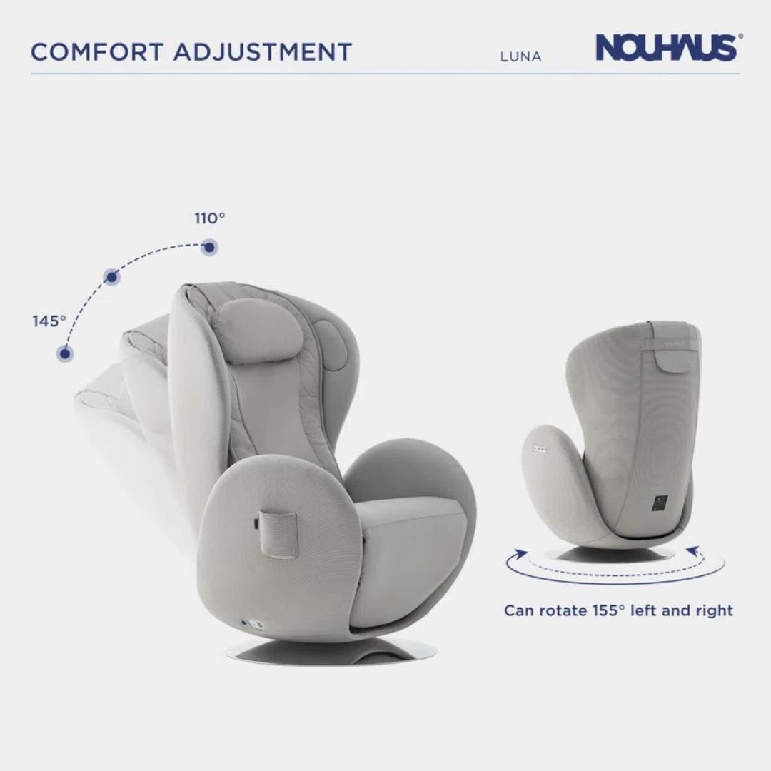 Nouhaus Luna Masaj Koltuğu Elder White ( Bt Music-2 Yönlü Hoparlör )