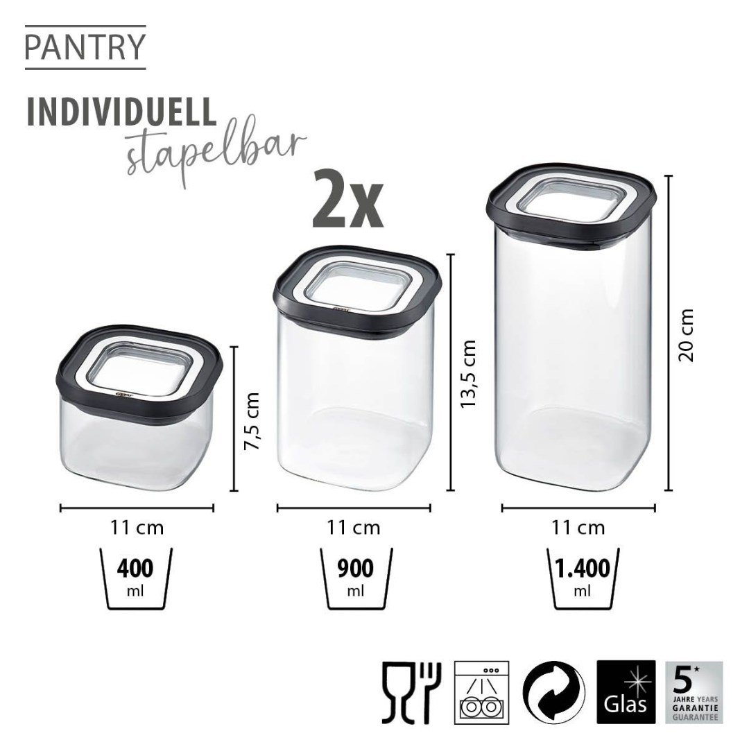 Pantry 4'Lü Erzakk Saklama Kabı 400 Ml, 2X900 Ml, 1400 Ml