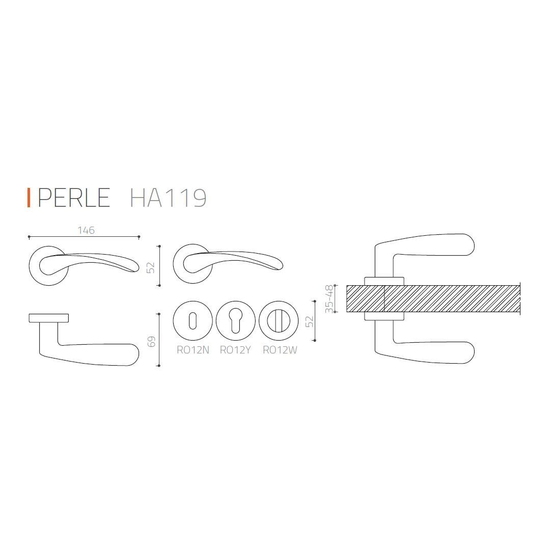 Perle Kapı Kolu Altın Renk