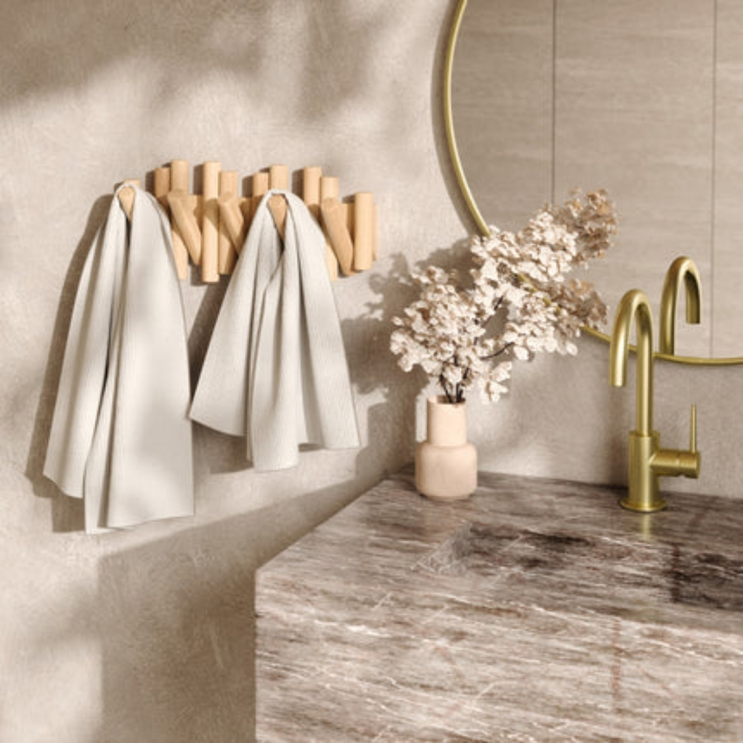 Picket Duvara Monte 5'Li Askılık Naturel Renk 38 X 17 X 4 Cm