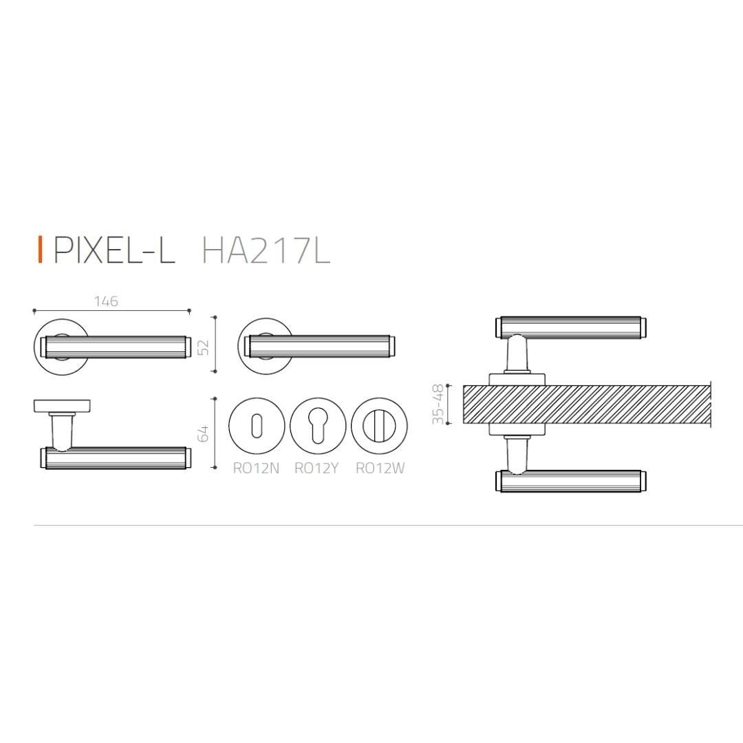 Pıxel-L Rozetli Kapı Kolu Altın Rengi