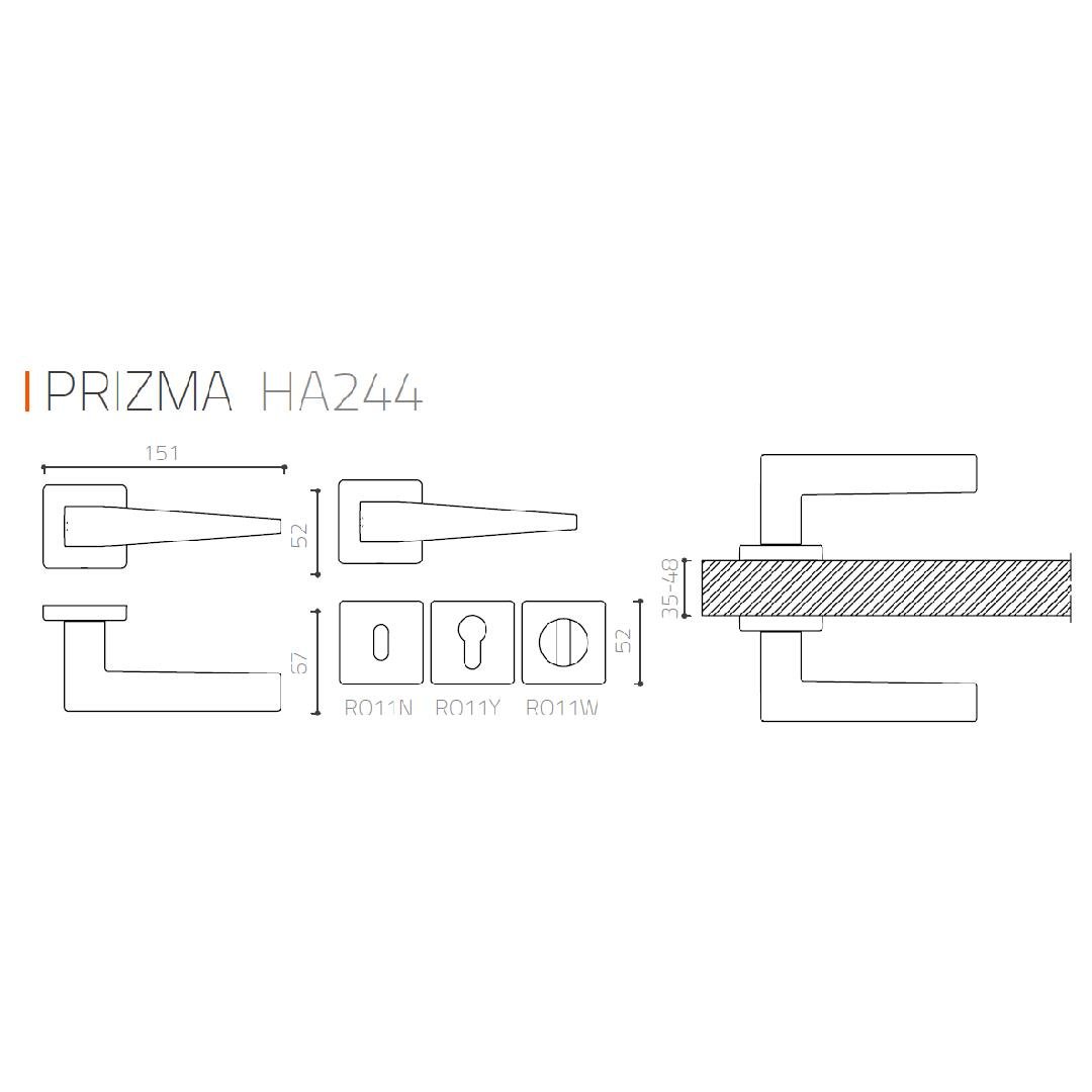 Prızma Rozetli Kapı Kolu Altın Rengi