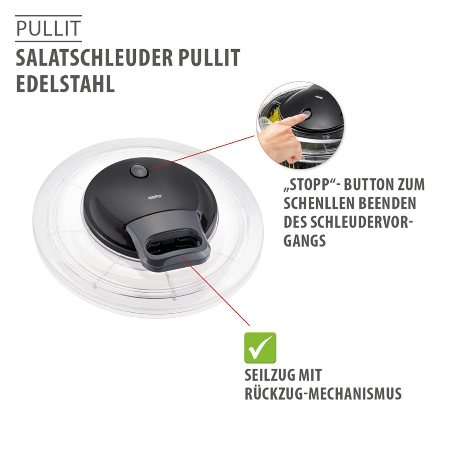 Pullıt Salata Kurutucusu Paslanmaz Çelik, Ø 24 Cm - 4,5 L