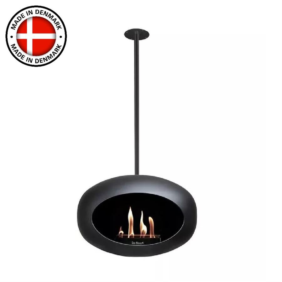 Siyah Kubbe Şömine & Siyah 140 Cm Çelik Brülör / Black Sky - Black - 140 Cm-Steel Burner