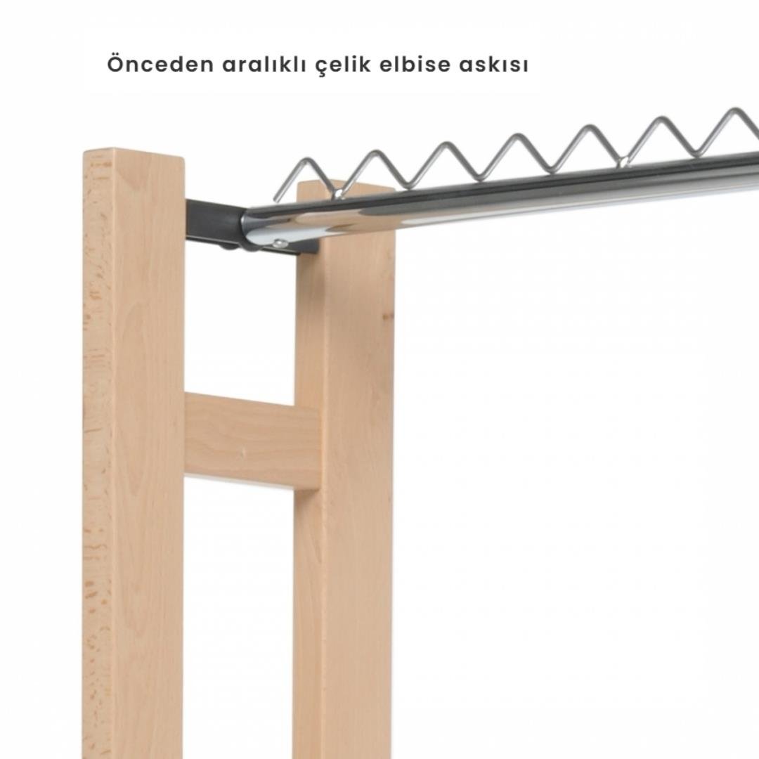 Snake 90 Katlanabilir Elbise Askısı Ceviz Rengi