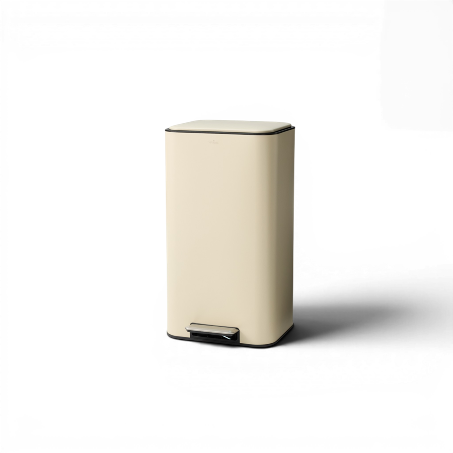 Square Krem Pedallı Çöp Kovası 30 L