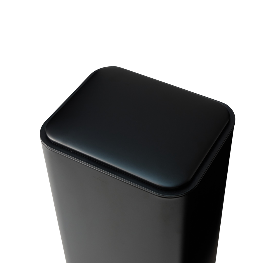 Square Mat Siyah Pedallı Çöp Kovası 30 L