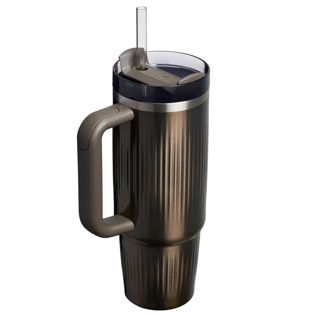 StanleyThe Quencher® H2.0 Fluted Tumbler Pipetli Termos Bardak | 0.89 LT - GunMetal Shine