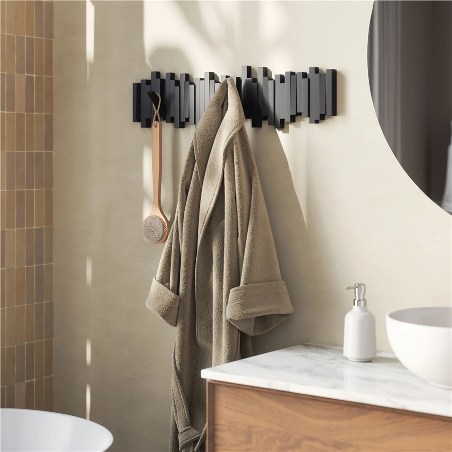 STICKS Duvara Monte Çoklu Askılık 8'li Siyah 72 cm