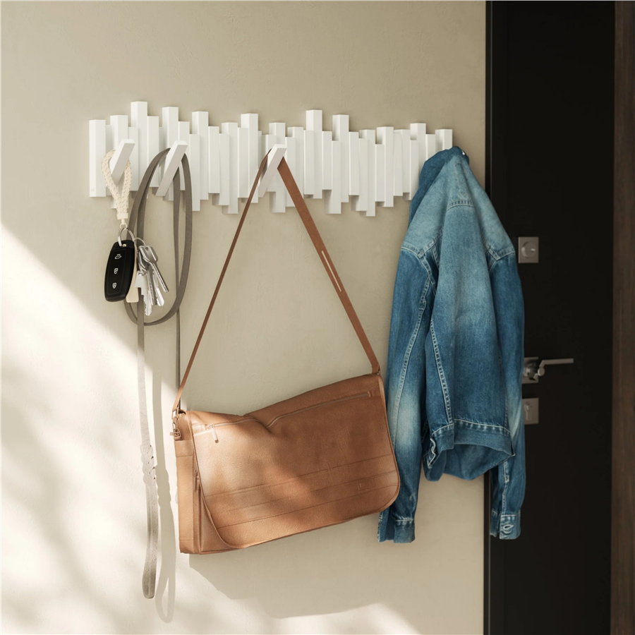 STICKS Duvara Monte Çoklu Askılık 8'li Beyaz 72 cm
