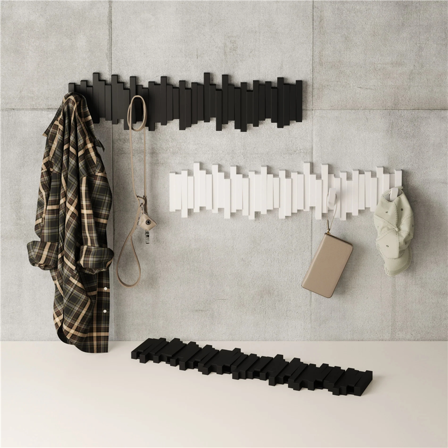 STICKS Duvara Monte Çoklu Askılık 8'li Beyaz 72 cm