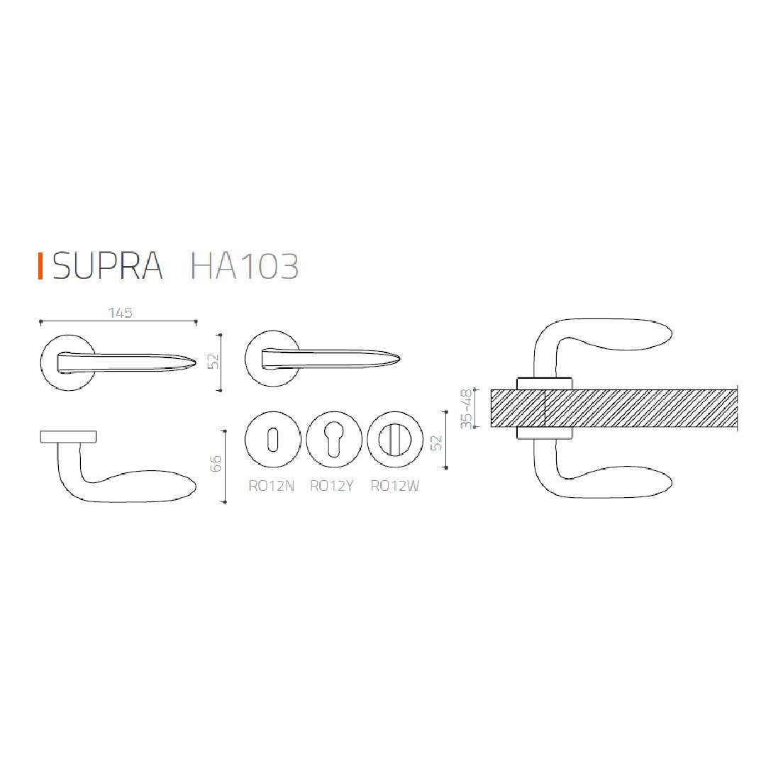SUPRA ROZETLİ KAPI KOLU KROM RENK