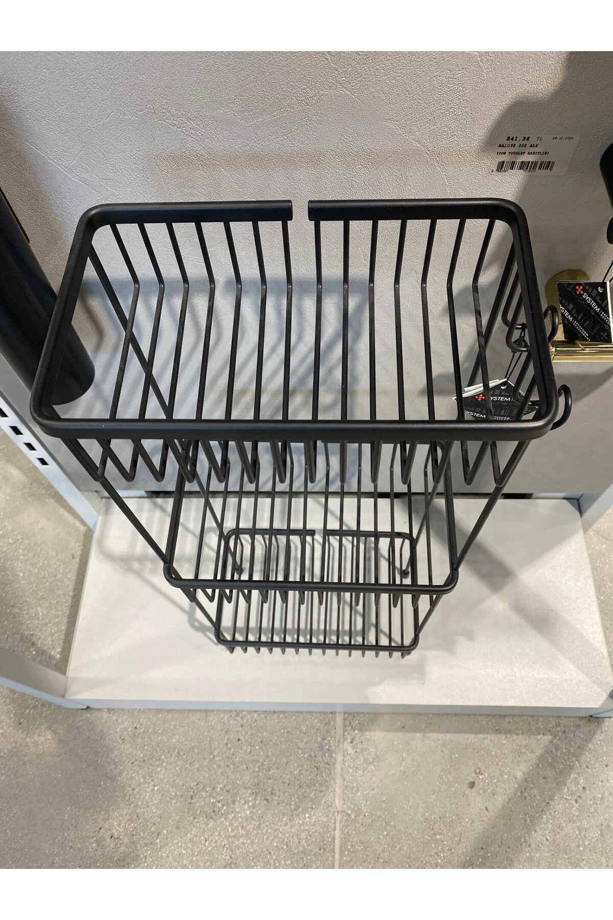 System Duş Raf Sistemi Siyah Renk 647X150X273 mm