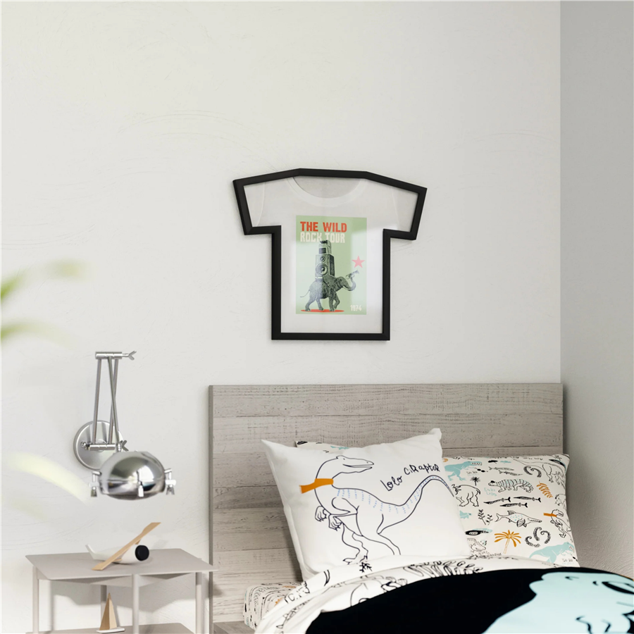 T-Frame Tişört Duvar Çerçevesi Siyah Orta Boy 72 x 3 x 62 cm