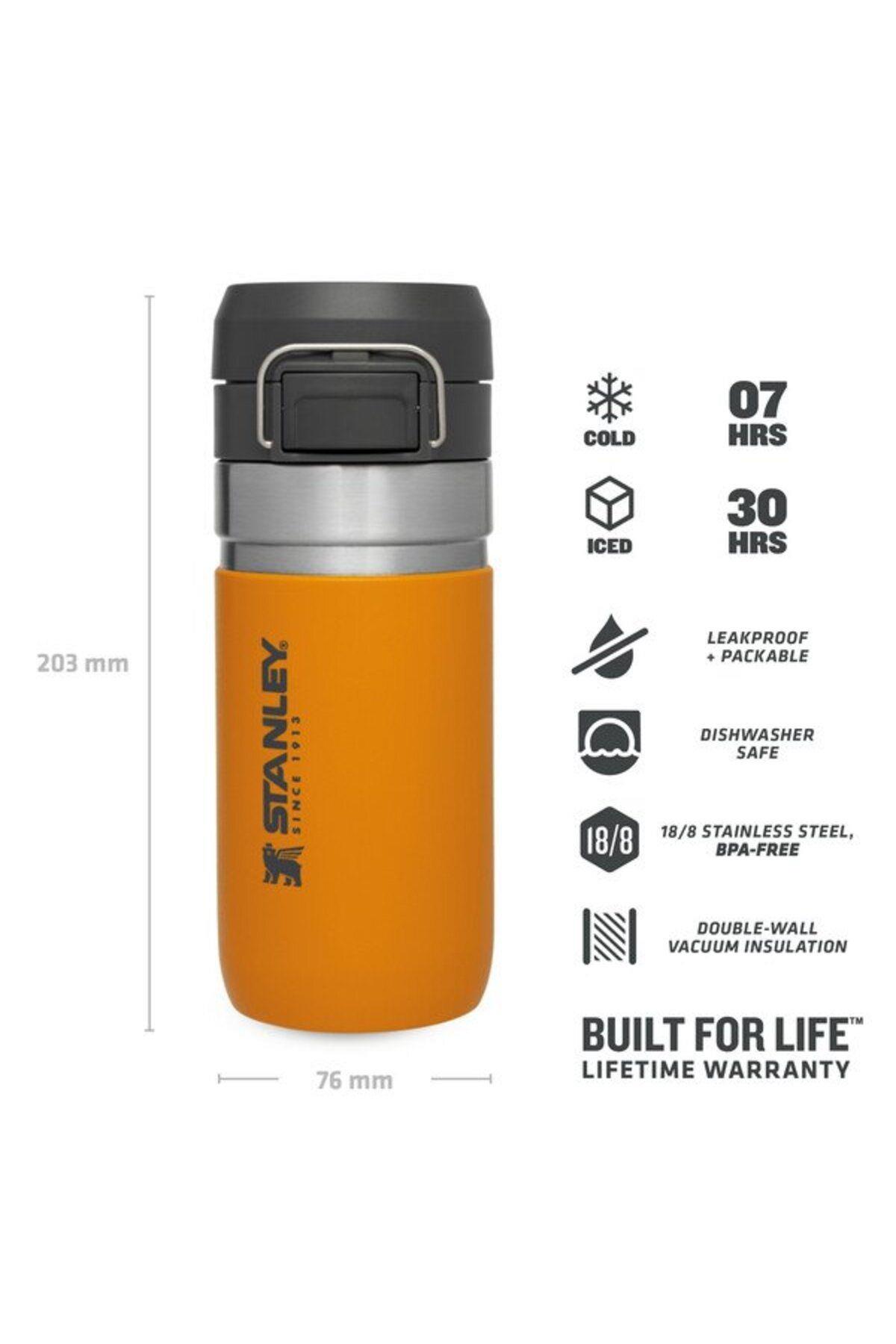 The Quick Flip Paslanmaz Çelik Turuncu Termos Bardak 0.47 LT